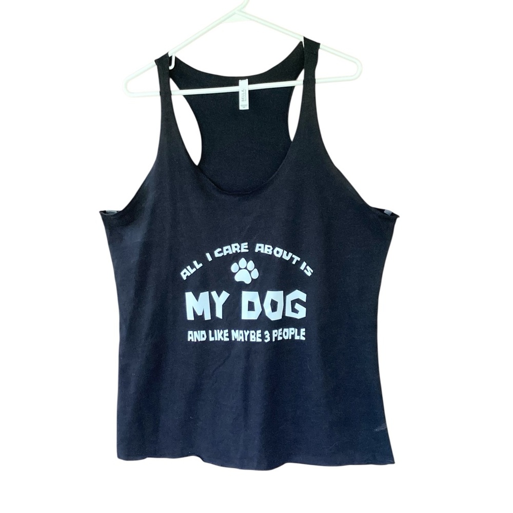 Bella Canvas Top Tank Coverup Black Dog Lover White 1XL - Picture 2 of 8
